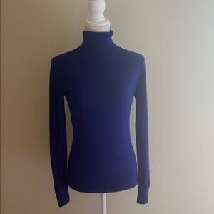 J. Cree Collection Women Blue 100% Italian Cashmere Turtleneck Sweater Size: XS
